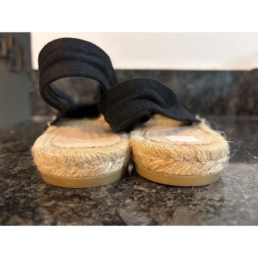 J CREW Black Canvas Espadrilles Sling Back 9 Beach Summer